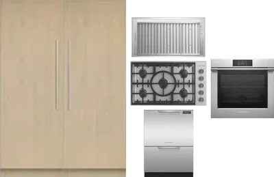 6 Piece Package Includes Refrigerator, Freezer, Cooktop, Wall Oven, Hood And Dishwasher